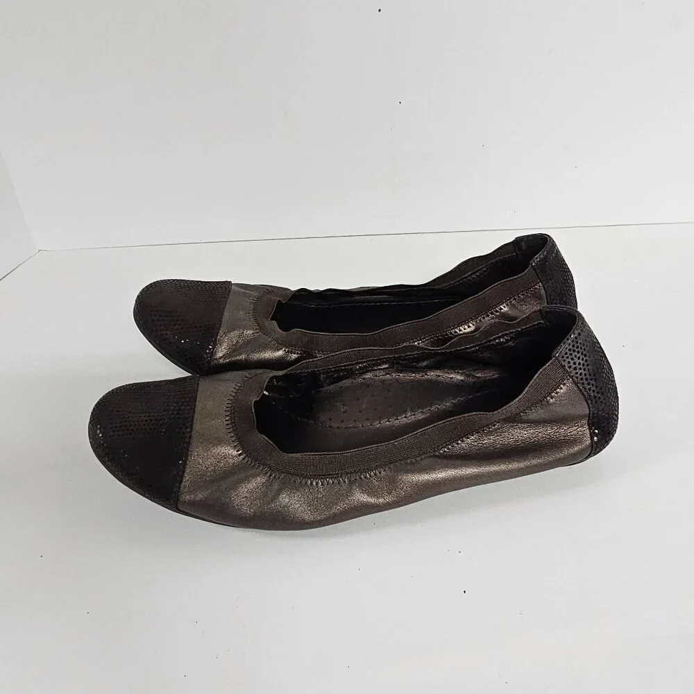 Audrey Brooke Ballet Flat Cap Toe Indie Grunge Casual Leather 8.5